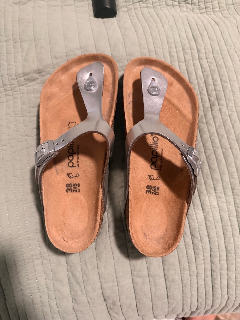 Papillio Women's Silver Toe-Post Cork Sandals